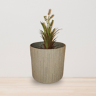 Vaso de Planta Pequeno em Madeira|Plástico 13,3x13,2cm Cinza Sustentável Cinza Petra Tronco Evo Design
